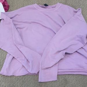 super cute plain purple crop long sleeved
